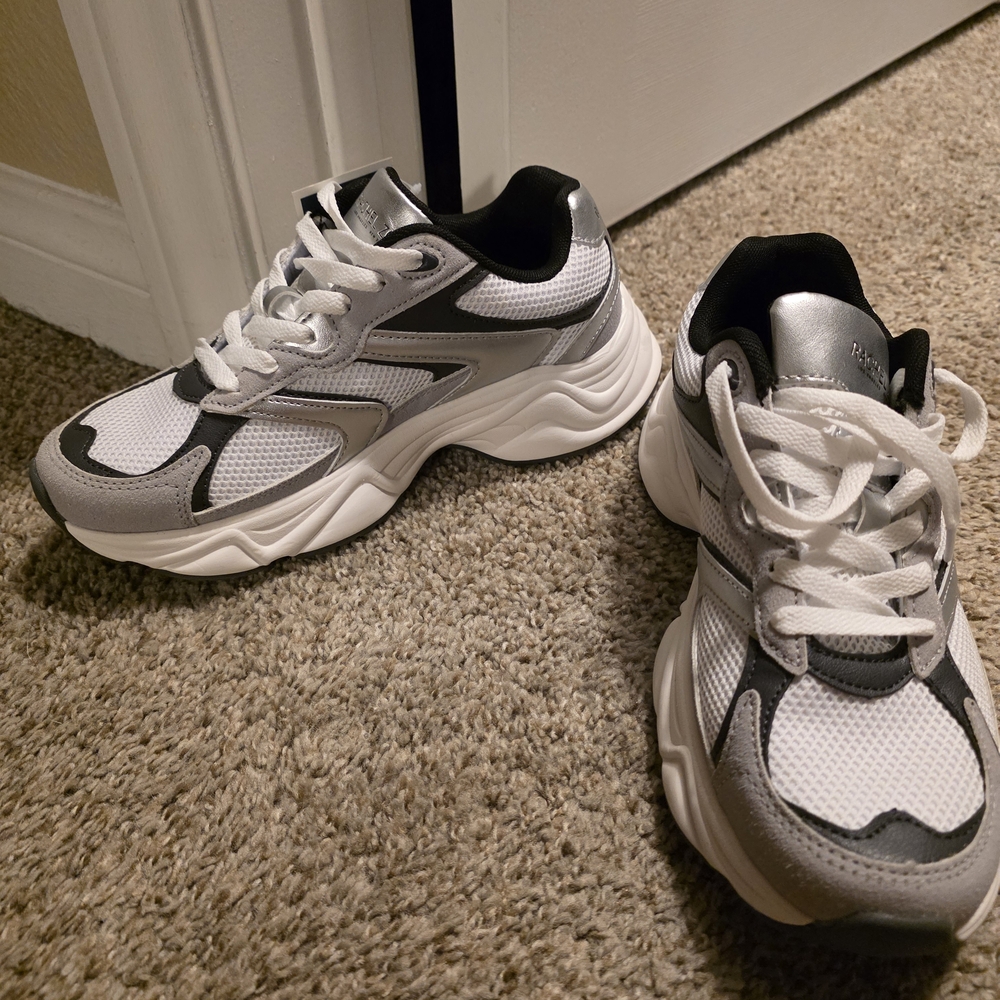 Rachel Zoe White and Silver Sneakers
